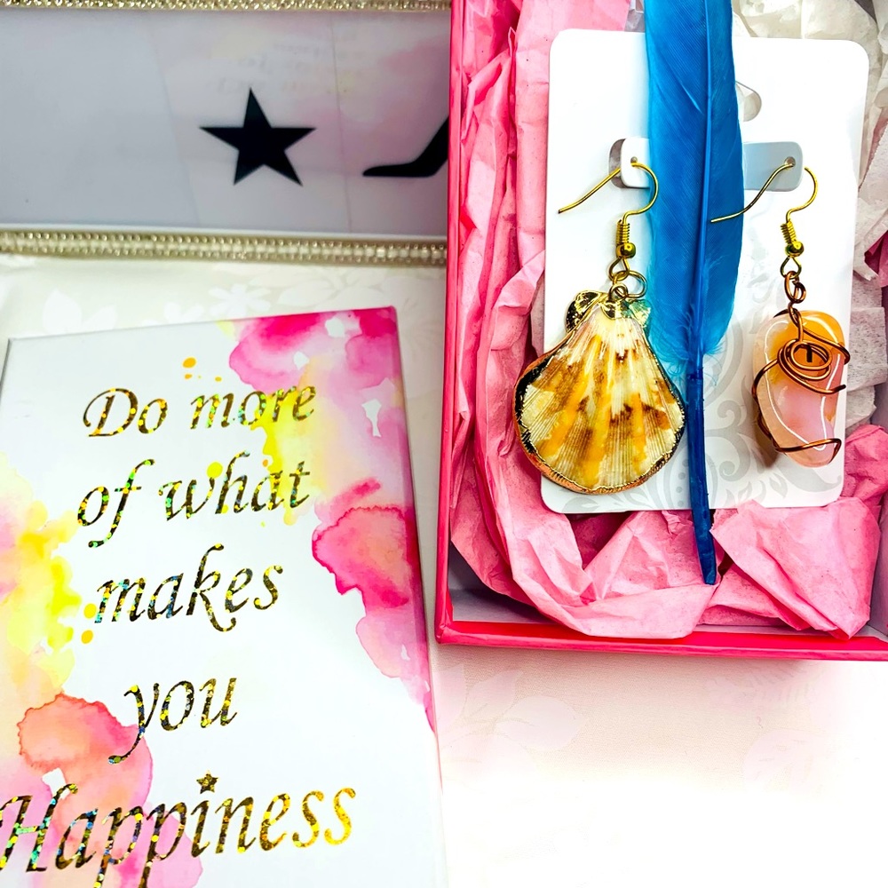 New set! Peach Agate Earrings
